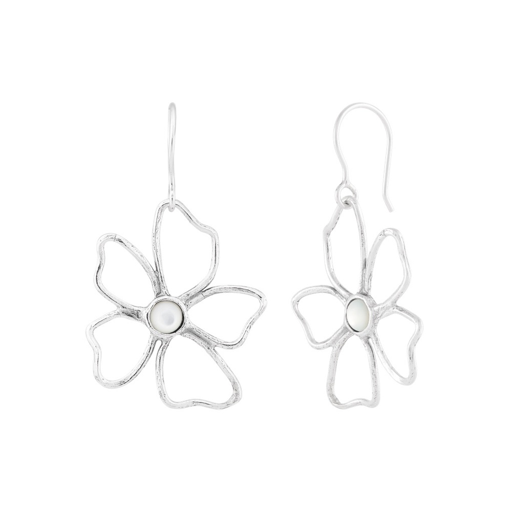 Mother of Pearl blooming 925 Sterling earrings by Silpada..